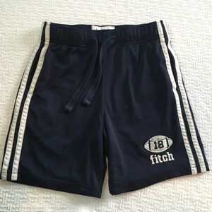 Abercrombie Kids Boys Navy Mesh Athletic Shorts Varsity Football Stripe Size M
